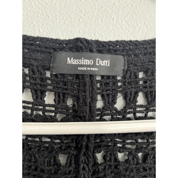 Crocheted vest, black size large women's Massimo - Picture 2 of 4
